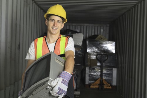 Types of business waste including recyclables and electronics